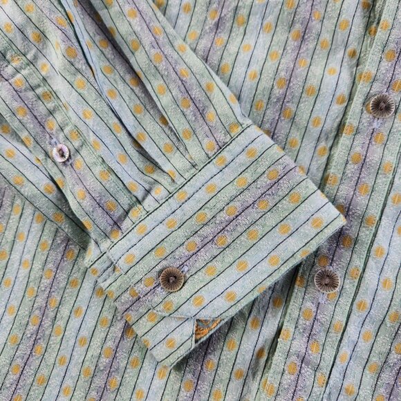 Robert Graham Men Multicolor Striped Geometric Long Sleeve Button Up Shirt ~Med - Picture 6 of 16